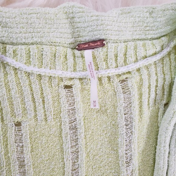 VGUC Free People Stevie Knit Cardigan Long Sleeves Green Grapes Size M - Picture 7 of 7